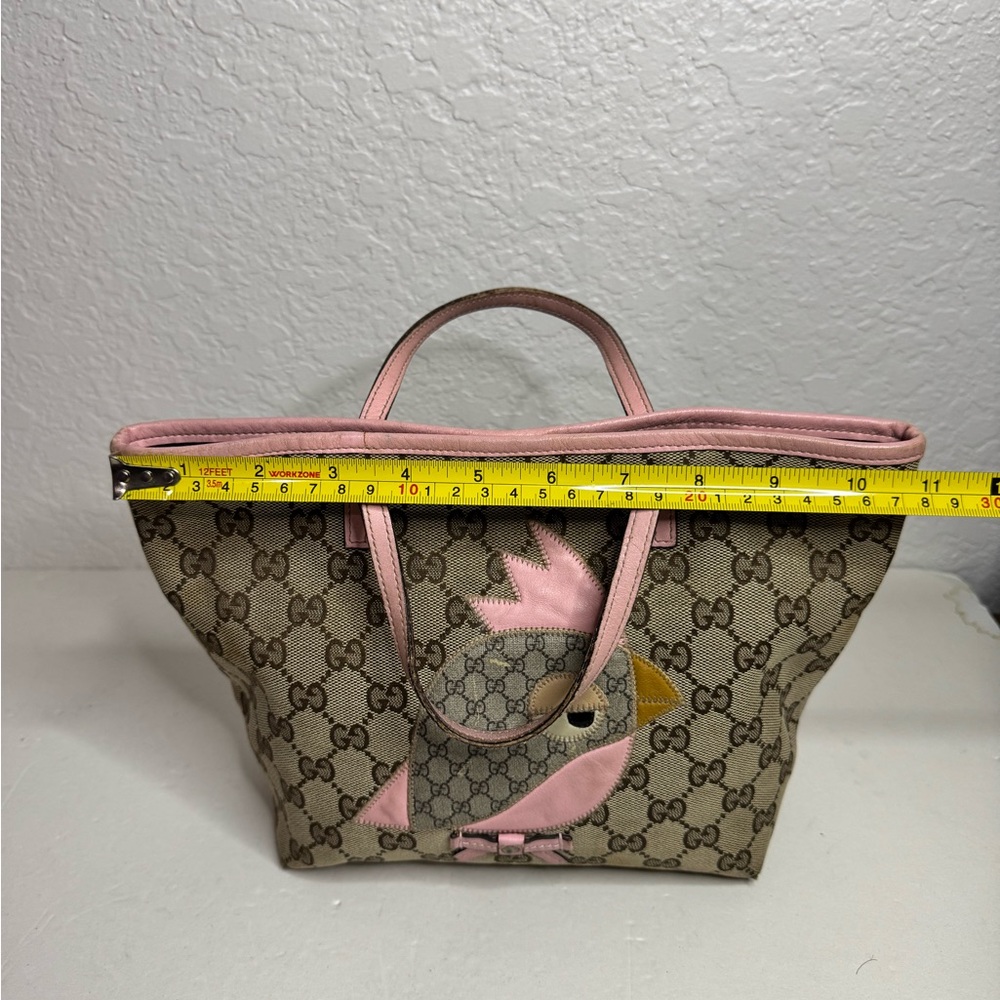 GUCCI GG Monogram Mini Zoo Bird Tote Pink - Picture 12 of 16